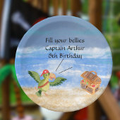 Piratengeburtmotiv Party Schatzpapagei Pappteller