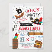 Piratengeburtsfeier Einladung (Vorderseite)