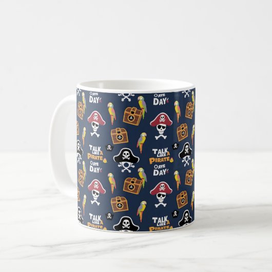 Piratengedankendesigns für seeliebende Abenteurer Kaffeetasse (Vorderseite Links)