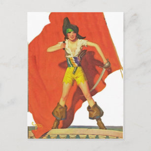 Piratengenossin Postkarte