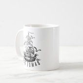 Piratengeschenk mit personalisiertem Schiffsnamen Kaffeetasse (Vorderseite Links)
