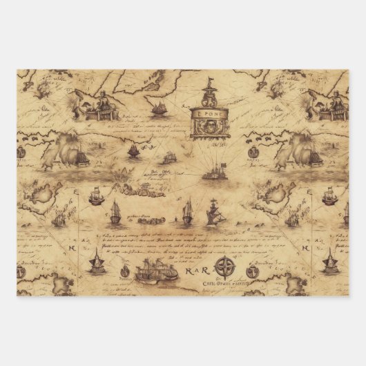 Piratengewerbepapier Geschenkpapier Set (Vorderseite 2)