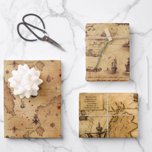 Piratengewerbepapier Geschenkpapier Set (Vorderseite)