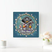 Piratengnome Quadratische Wanduhr (Zuhause)