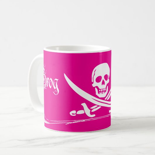 Piratengrog im rosa Entwurf Kaffeetasse (Vorderseite Links)