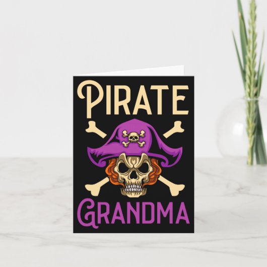 Piratengroßmutter Oma Oma Pirat Männer Karte (Vorderseite)
