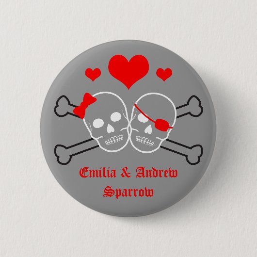 Piratenhochzeit Button (Vorderseite)