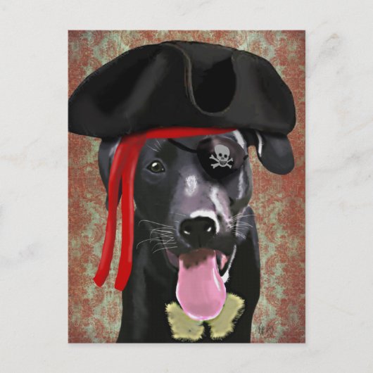 Piratenhund Postkarte (Vorderseite)