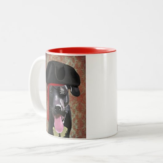 Piratenhund Zweifarbige Tasse (Vorderseite Links)