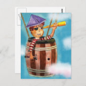 Piratenjunge unterwegs postkarte (Vorne/Hinten)