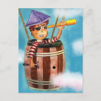 Piratenjunge unterwegs postkarte