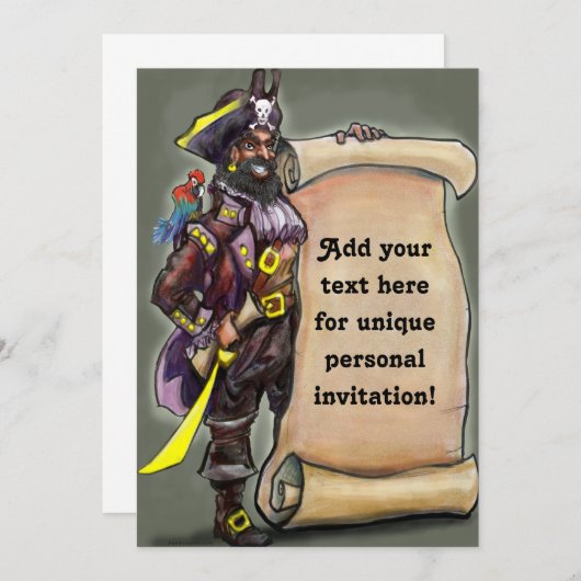 Piratenkapitän mit Einladung von CUSTOM (Vorne/Hinten)