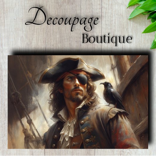 Piratenkapitän Raven Decoupage Seidenpapier