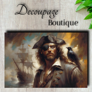 Piratenkapitän Raven Decoupage Seidenpapier