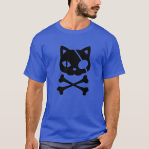 Piratenkatze Halloween Skull Cross Bones Kosten T-Shirt