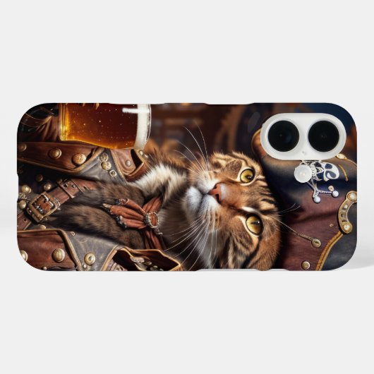 Piratenkatze mit Bier Case-Mate iPhone Hülle (Rückseite (Horizontal))