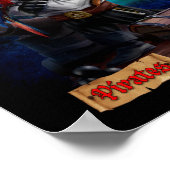 Piratenkatze und Papagei Poster (Ecke)