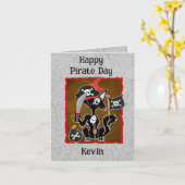 Piratenkatze zum Geburtstag Karte (Gelbe Blume)