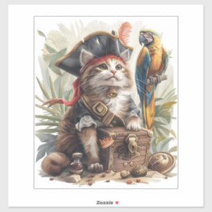 Piratenkatzenschatz Aufkleber