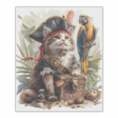 Piratenkatzenschatz Aufkleber (Vorderseite)