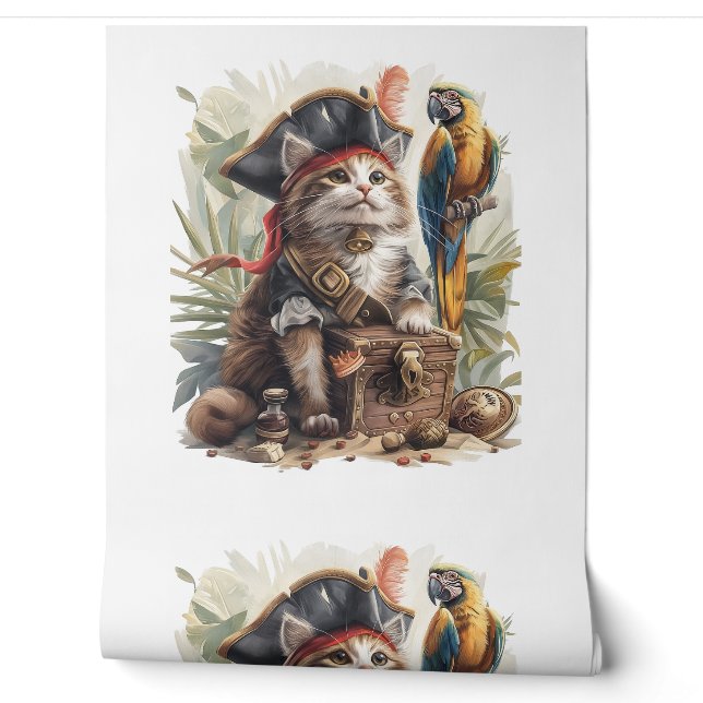 Piratenkatzenschatz Tapete (Abrollen)