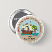 Piratenkindergeburtstags-Party Button (Vorne & Hinten)