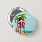 Piratenkindergeburtstags-Party Button (Vorne & Hinten)