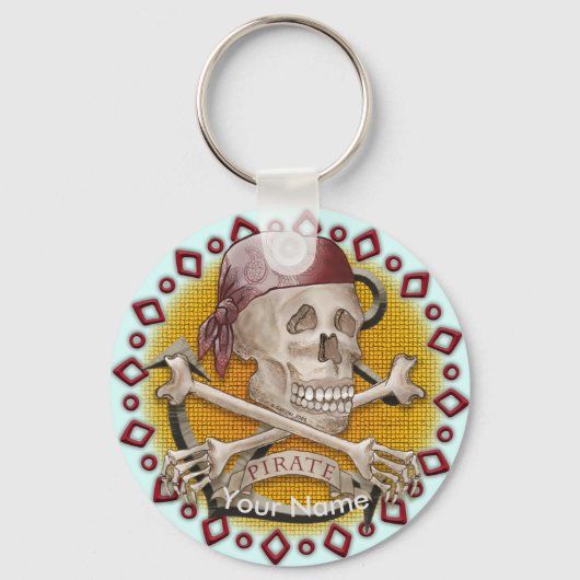 Piratenknochen Schlüsselanhänger (Vorderseite)