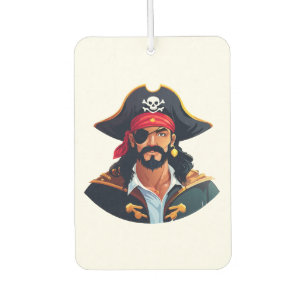 Piratenkopf mit Hut Seemann und Augenklappe und Bä Autolufterfrischer