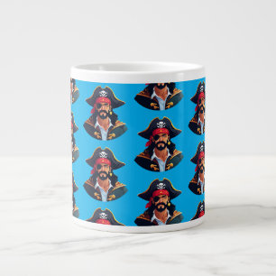 Piratenkopf mit Hut Seemann und Augenklappe und Bä Jumbo-Tasse