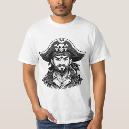 Piratenkopf mit Hut Seemann und Augenklappe und Bä T-Shirt