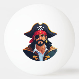 Piratenkopf mit Hut Seemann und Augenklappe und Bä Tischtennisball
