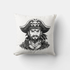 Piratenkopf mit Hut Segler und Augenklappe und Bär Kissen