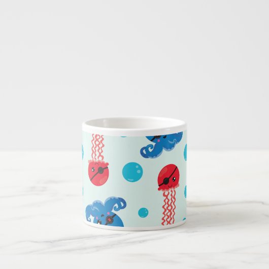 Piratenkopus, Piratenquallen, Meer, Ihr Name Espressotasse (Vorderseite)