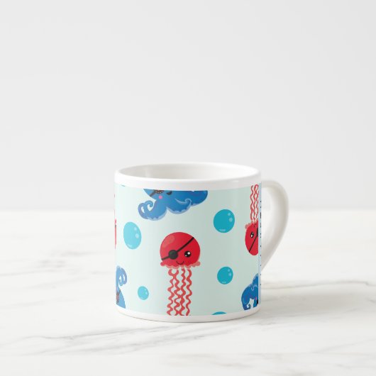 Piratenkopus, Piratenquallen, Meer, Ihr Name Espressotasse (Vorderseite Rechts)