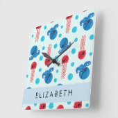 Piratenkopus, Piratenquallen, Meer, Ihr Name Quadratische Wanduhr (Winkel)