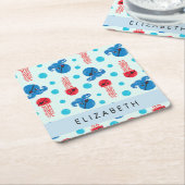 Piratenkopus, Piratenquallen, Meer, Ihr Name Rechteckiger Pappuntersetzer (angewinkelt)