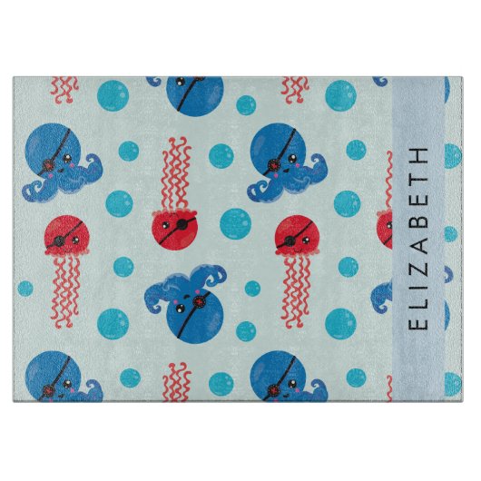 Piratenkopus, Piratenquallen, Meer, Ihr Name Schneidebrett (Vorderseite)