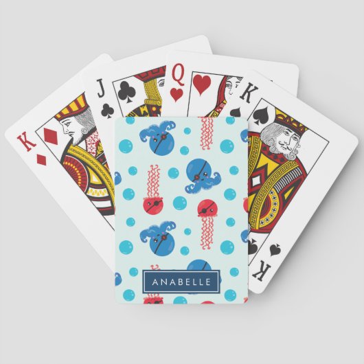 Piratenkopus, Piratenquallen, Meer, Ihr Name Spielkarten (Rückseite)