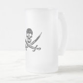 Piratenkreuz Mattglas Bierglas (VorderseiteRechts)