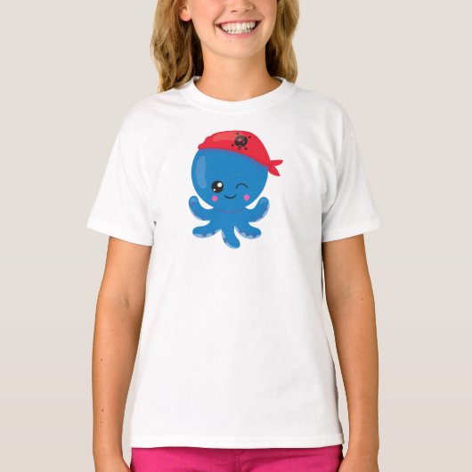 Piratenktopus, Niedlicher Kraken, kleiner Kraken T-Shirt (Vorderseite)