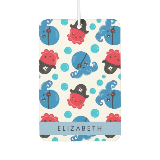 Piratenktopus, Octopus-Muster, Meer, Ihr Name Autolufterfrischer (Vorderseite)