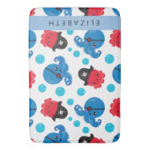 Piratenktopus, Octopus-Muster, Meer, Ihr Name Badematte (Vorderseite Vertikal)