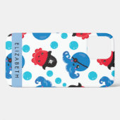 Piratenktopus, Octopus-Muster, Meer, Ihr Name Case-Mate iPhone Hülle (Rückseite (Horizontal))