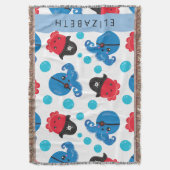 Piratenktopus, Octopus-Muster, Meer, Ihr Name Decke (Vorderseite Vertikal)