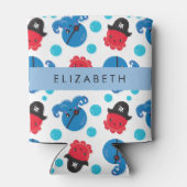 Piratenktopus, Octopus-Muster, Meer, Ihr Name Dosenkühler (Rückseite)