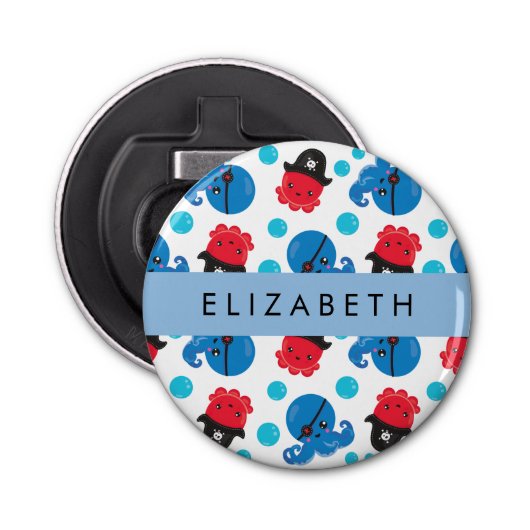 Piratenktopus, Octopus-Muster, Meer, Ihr Name Flaschenöffner (Vorderseite)