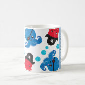 Piratenktopus, Octopus-Muster, Meer, Ihr Name Kaffeetasse (VorderseiteRechts)