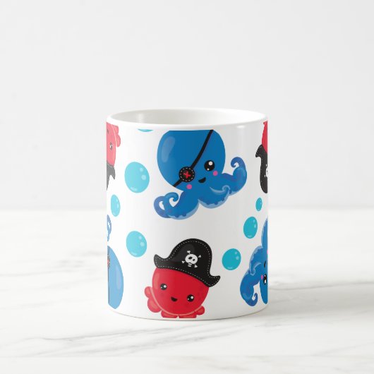 Piratenktopus, Octopus-Muster, Meer, Ihr Name Kaffeetasse (Mittel)