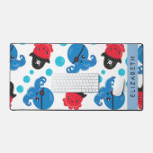 Piratenktopus, Octopus-Muster, Meer, Ihr Name Schreibtischunterlage (Tastatur & Maus)
